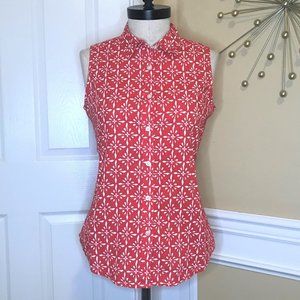 NWOT Woolrich Coral Sleeveless Blouse Size Medium